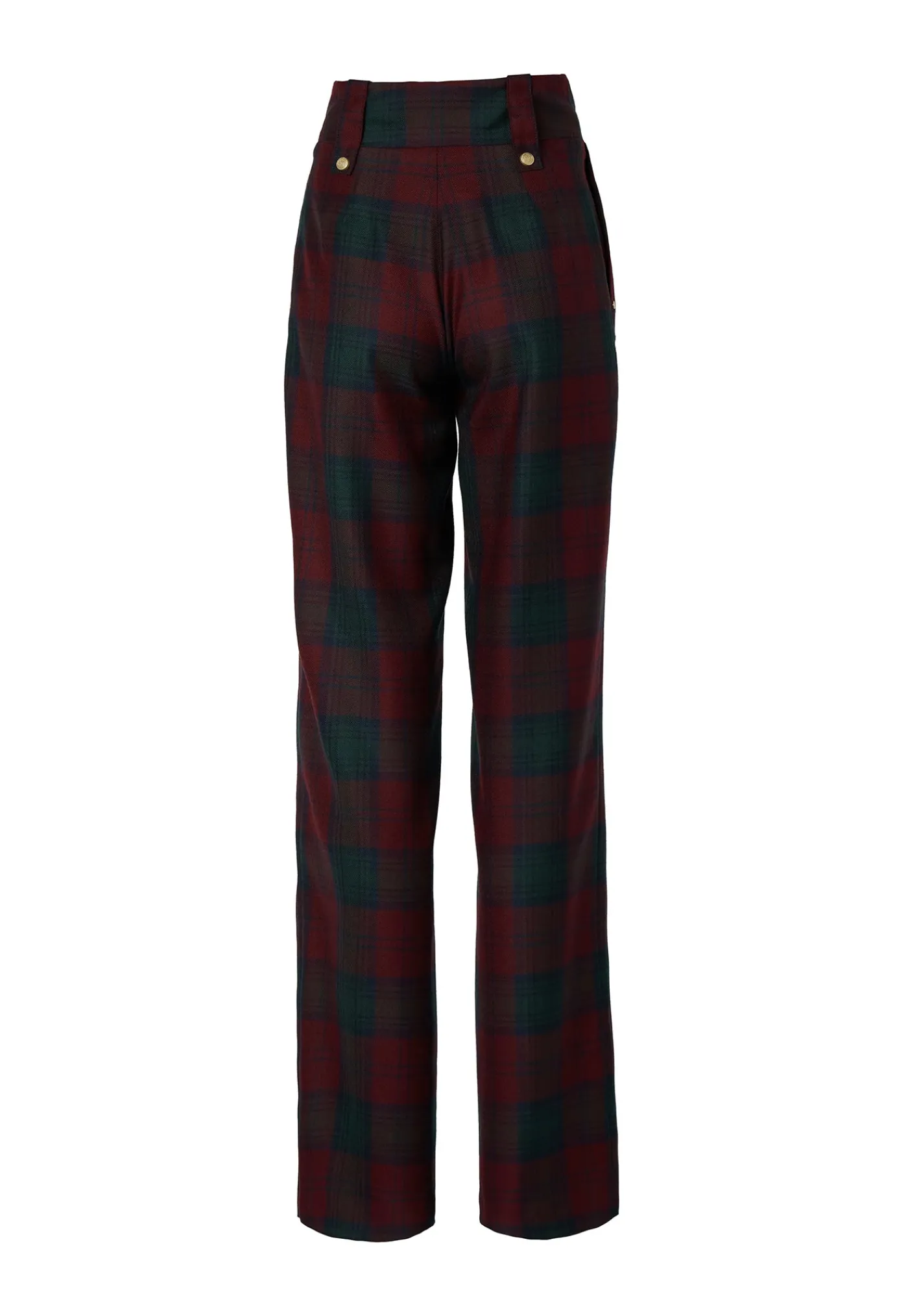 high_waisted_straight_tro_7.webp Hot High Waisted Straight Trouser - Mulberry Tartan Women Pants