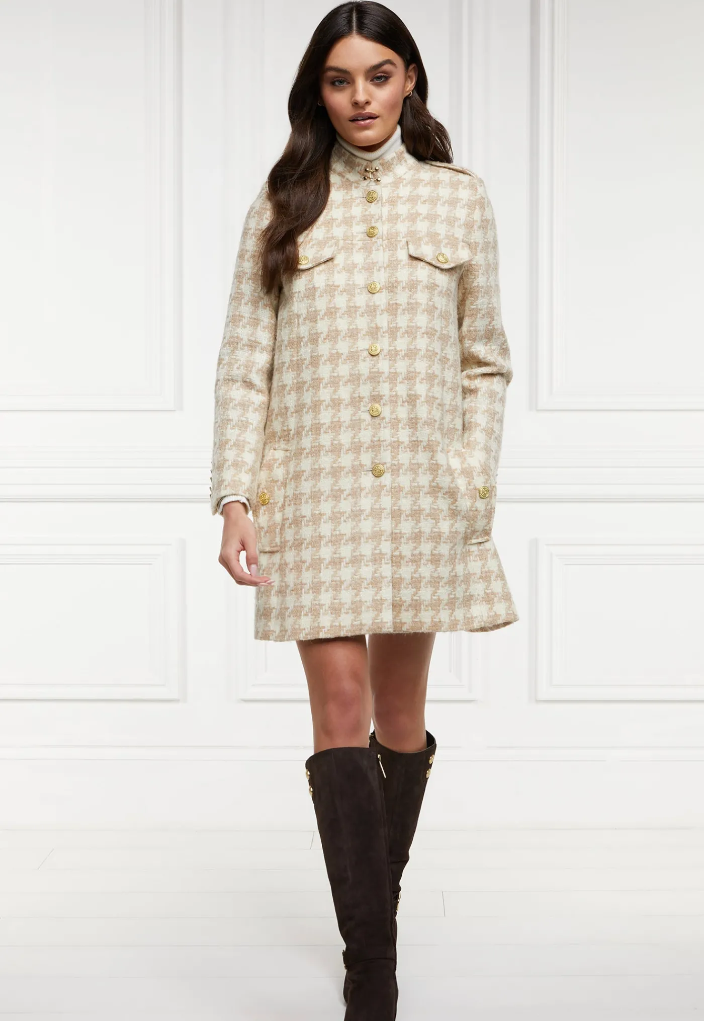 highbury_cape_coat__camel_0.webp New Highbury Cape Coat - Camel Houndstooth Women Coats