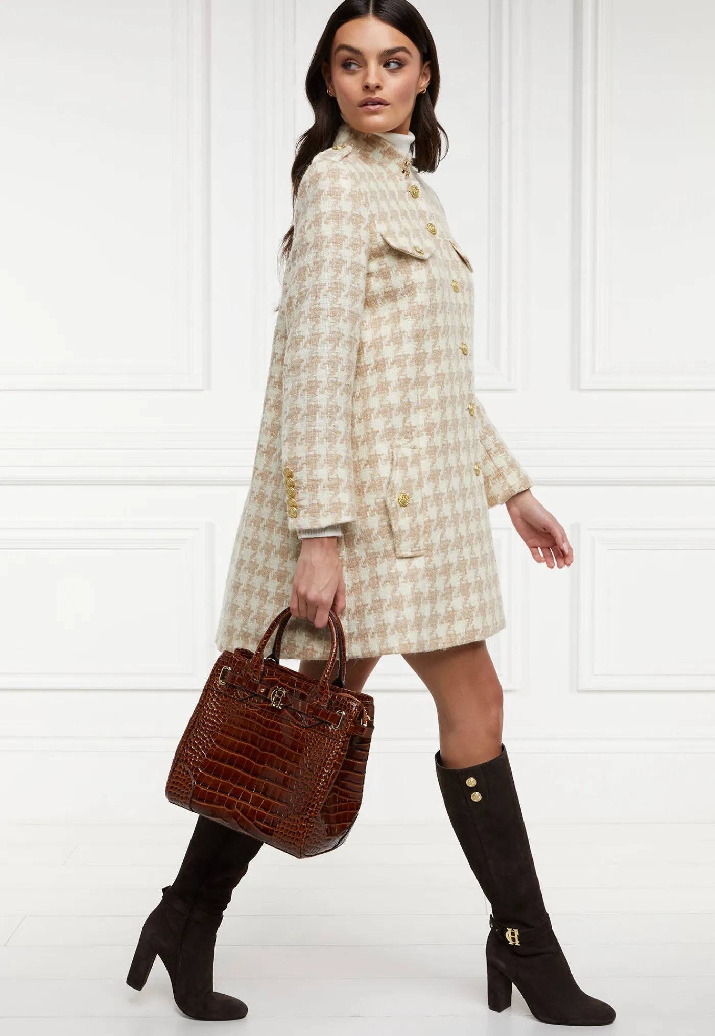 highbury_cape_coat__camel_2.webp New Highbury Cape Coat - Camel Houndstooth Women Coats