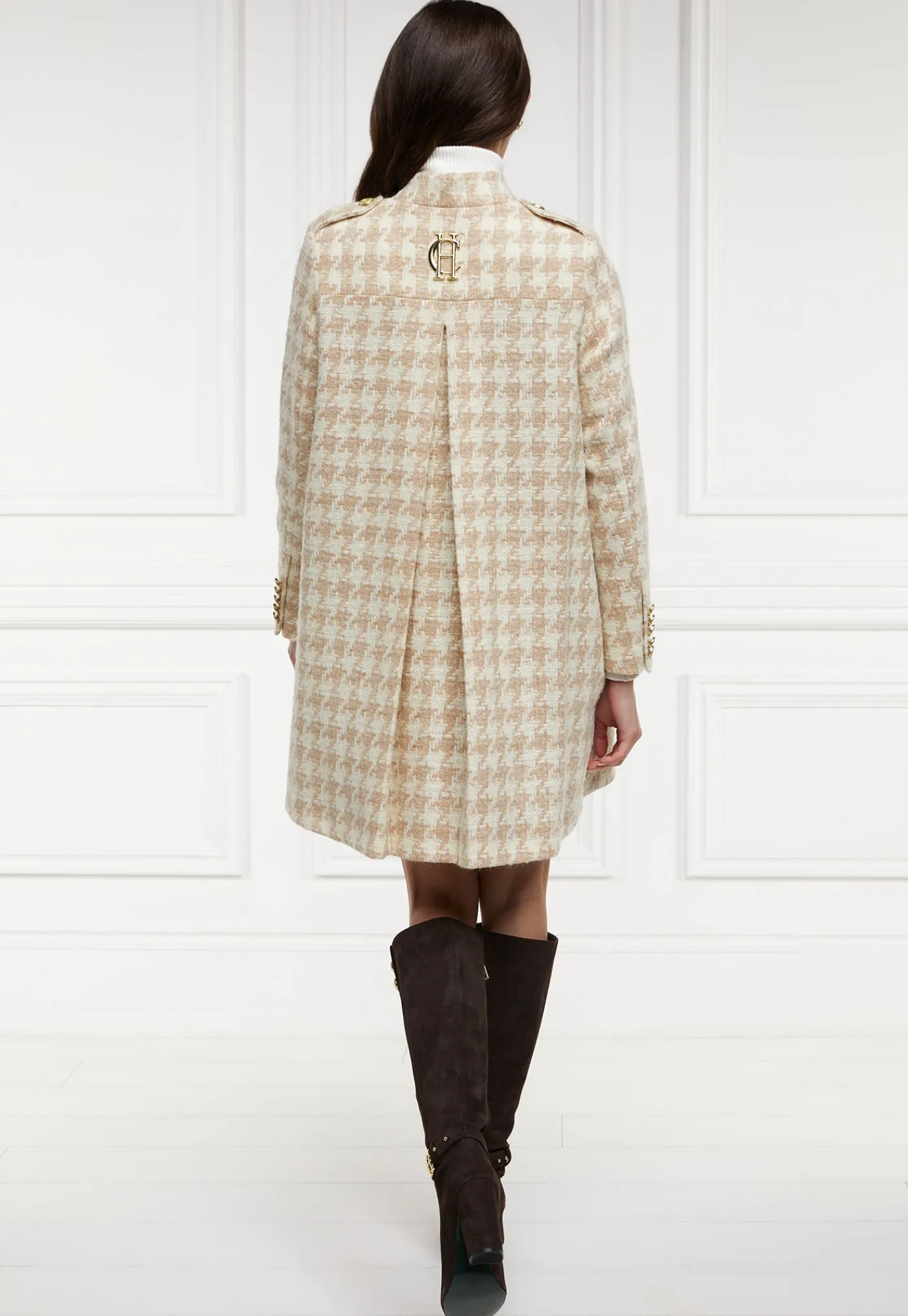 highbury_cape_coat__camel_5.webp New Highbury Cape Coat - Camel Houndstooth Women Coats