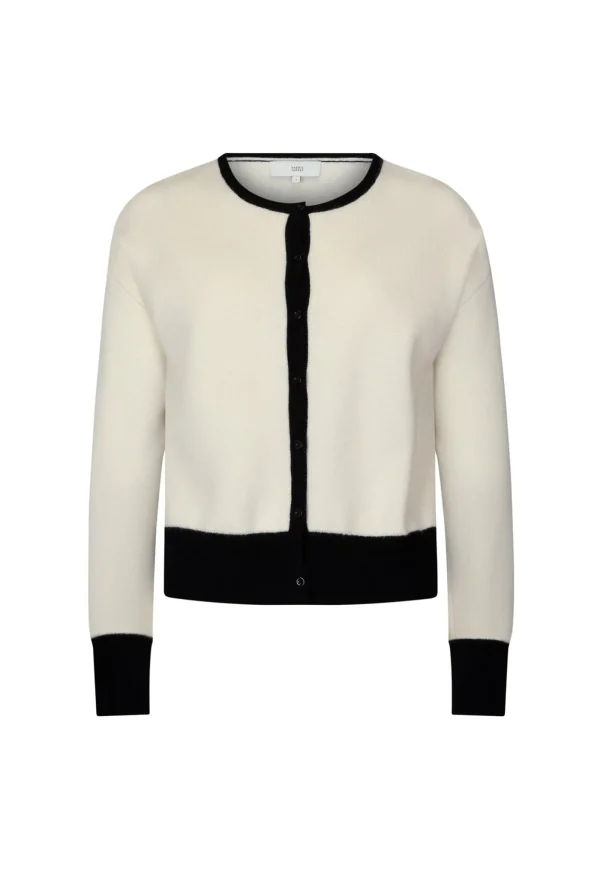 Online Hoppen Cardigan - Cream & Black Women Knitwear