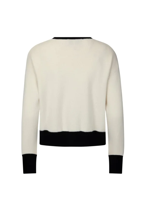 Online Hoppen Cardigan - Cream & Black Women Knitwear