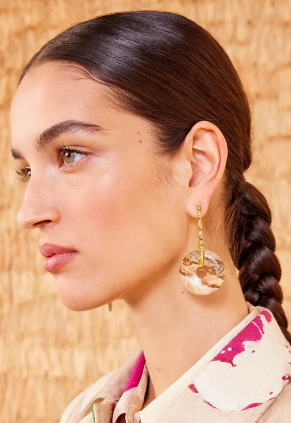 Best Isla Geo Stone Earrings - Picture Jasper Women Jewellery | Jewellery
