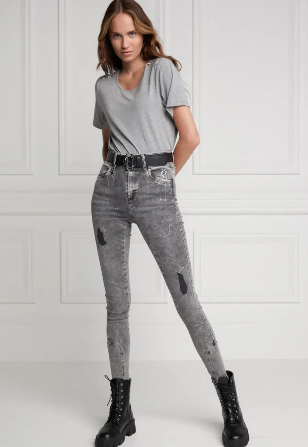 Discount Jodhpur Jean - Distressed Ash Grey Women Denim