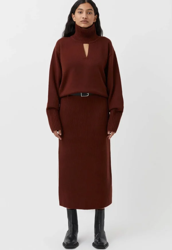 Outlet Kalina Skirt - Mahogany Women Skirts