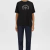 Sale Karine Graphic Tee - Black Women Tops & Tees