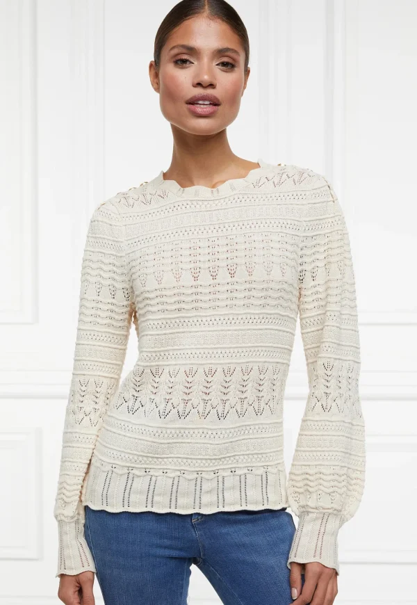 Outlet Kelsie Pointelle Knit - Almond Women Tops & Tees