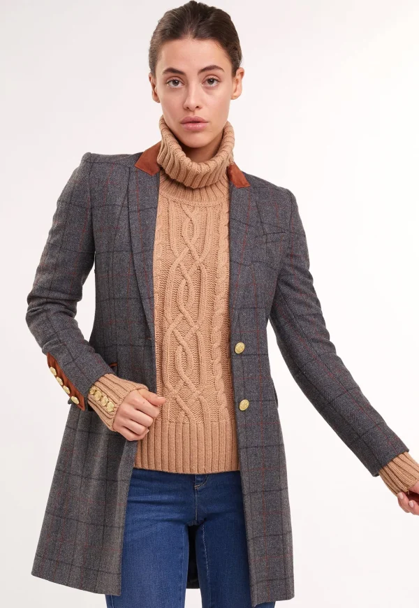 Online Kempton Coat - Mid Blue Check Women Coats