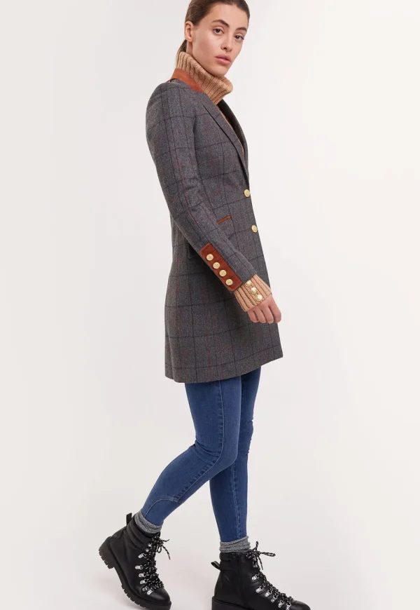 Online Kempton Coat - Mid Blue Check Women Coats
