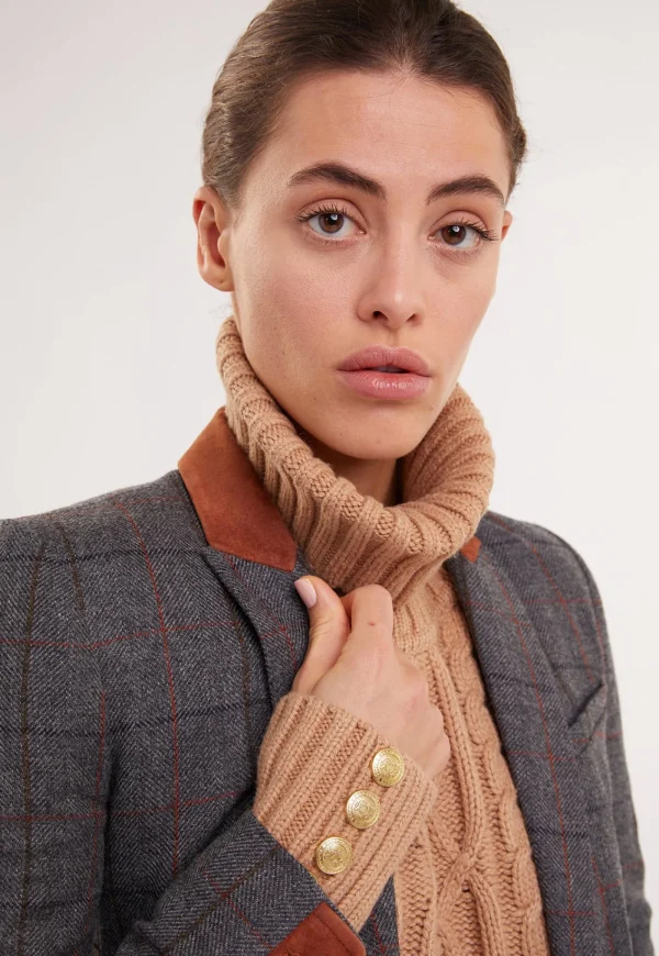 Online Kempton Coat - Mid Blue Check Women Coats