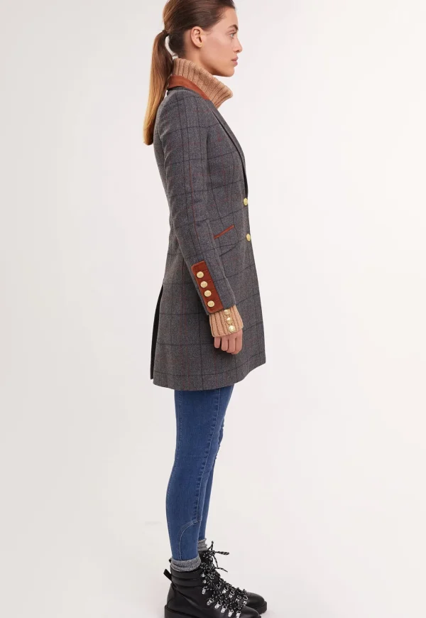 Online Kempton Coat - Mid Blue Check Women Coats