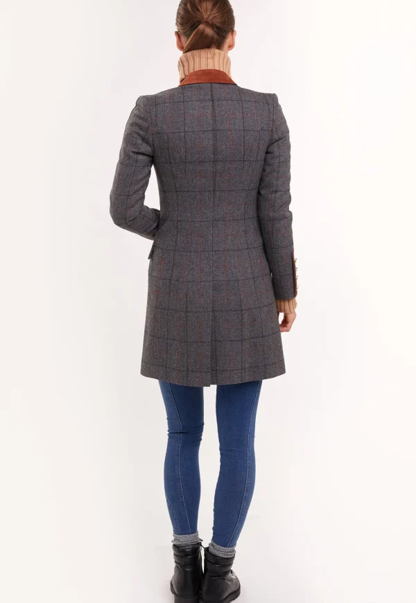 Online Kempton Coat - Mid Blue Check Women Coats