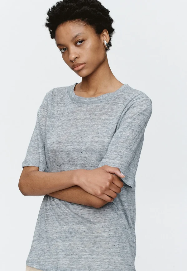 Fashion Kenna Tee - Sterling Melange Women Tops & Tees