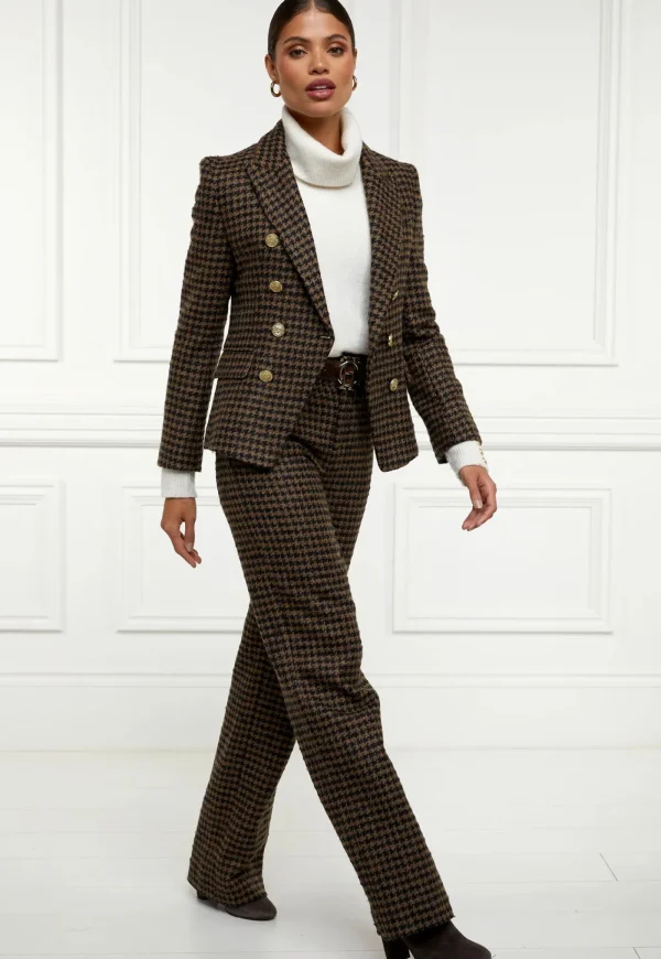 Fashion Knightsbridge Blazer - Chocolate Houndstooth Women Blazers & Jackets