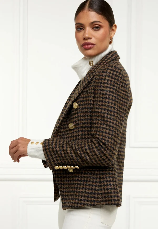 Fashion Knightsbridge Blazer - Chocolate Houndstooth Women Blazers & Jackets