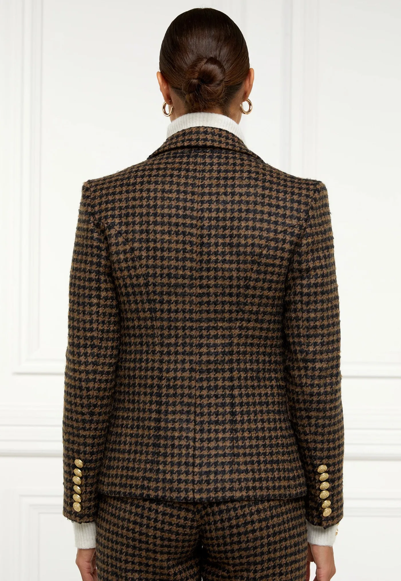 knightsbridge_blazer__cho_4.webp Fashion Knightsbridge Blazer - Chocolate Houndstooth Women Blazers & Jackets