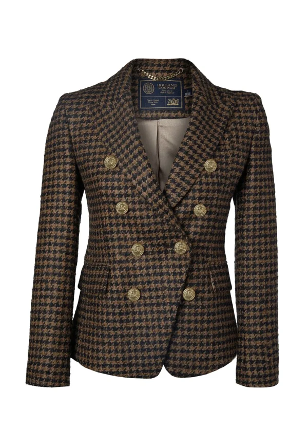 Fashion Knightsbridge Blazer - Chocolate Houndstooth Women Blazers & Jackets