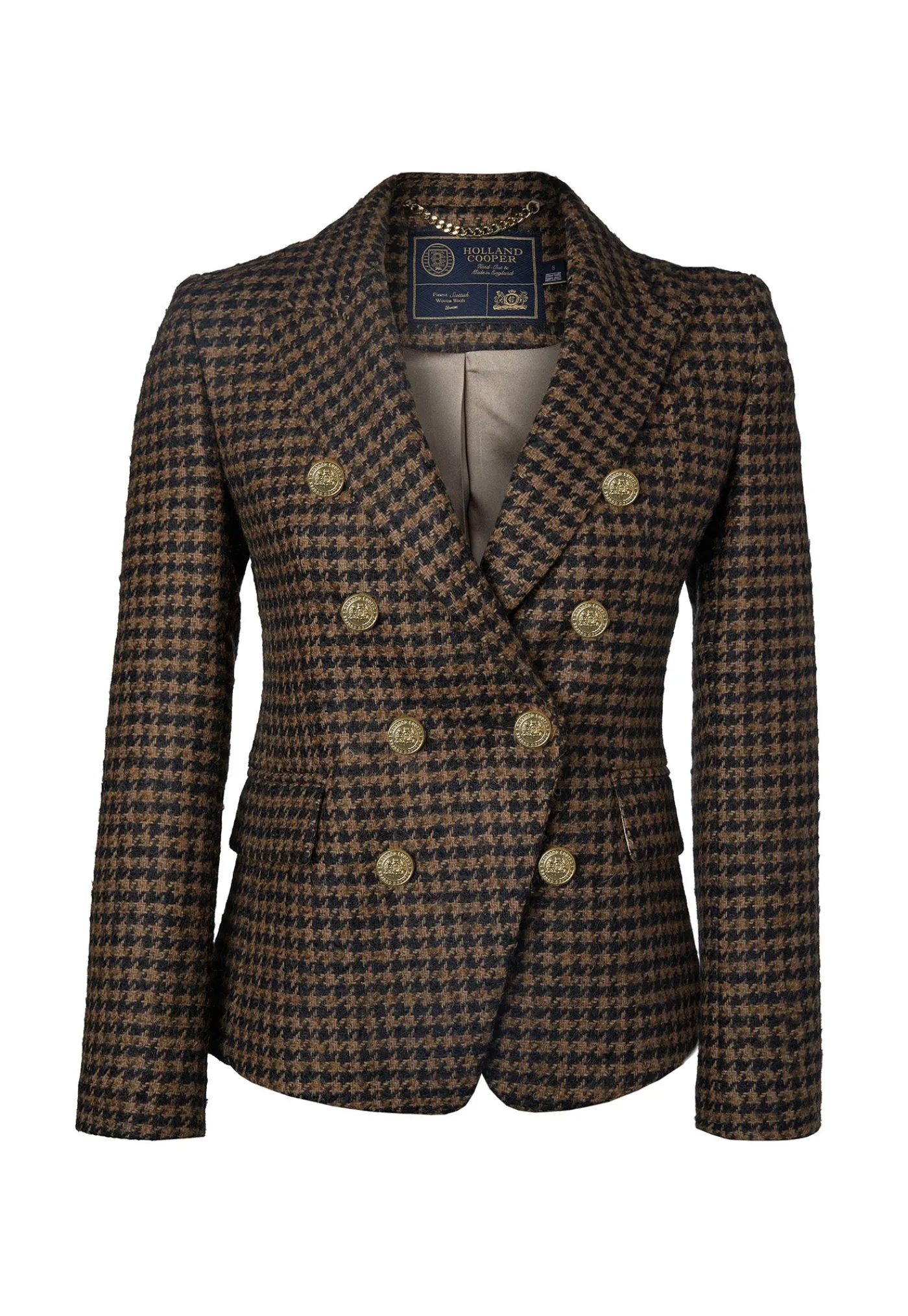 knightsbridge_blazer__cho_5.webp Fashion Knightsbridge Blazer - Chocolate Houndstooth Women Blazers & Jackets