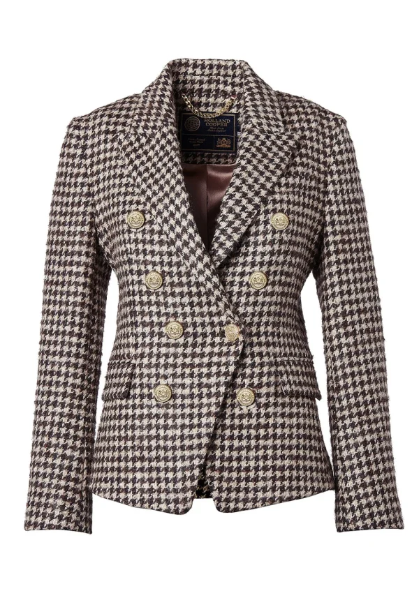 Discount Knightsbridge Blazer - Coffee Houndstooth Women Blazers & Jackets