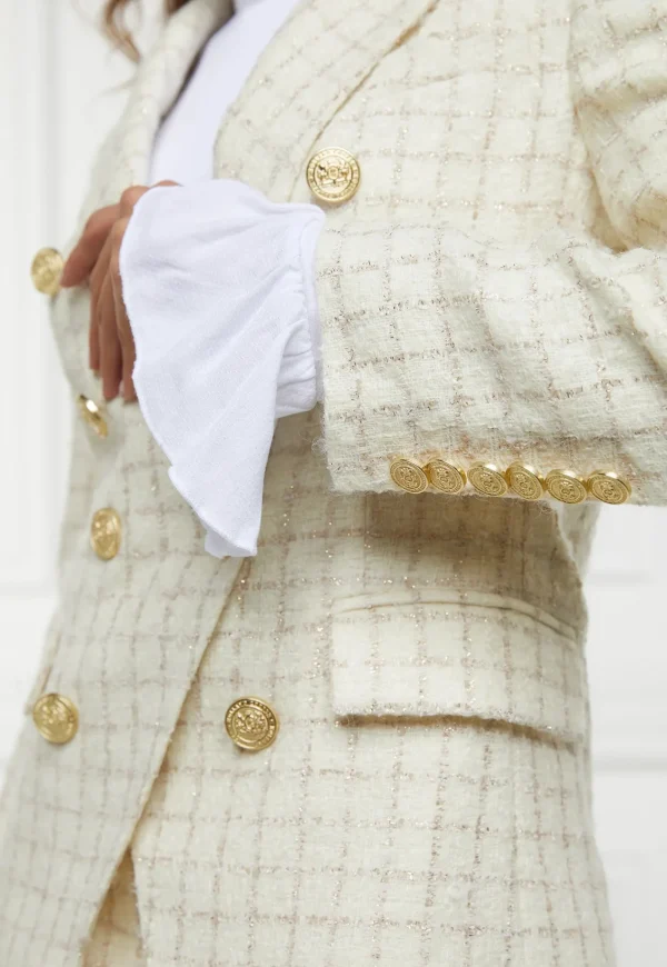 Sale Knightsbridge Blazer - Ivory Sparkle Tweed Women Blazers & Jackets