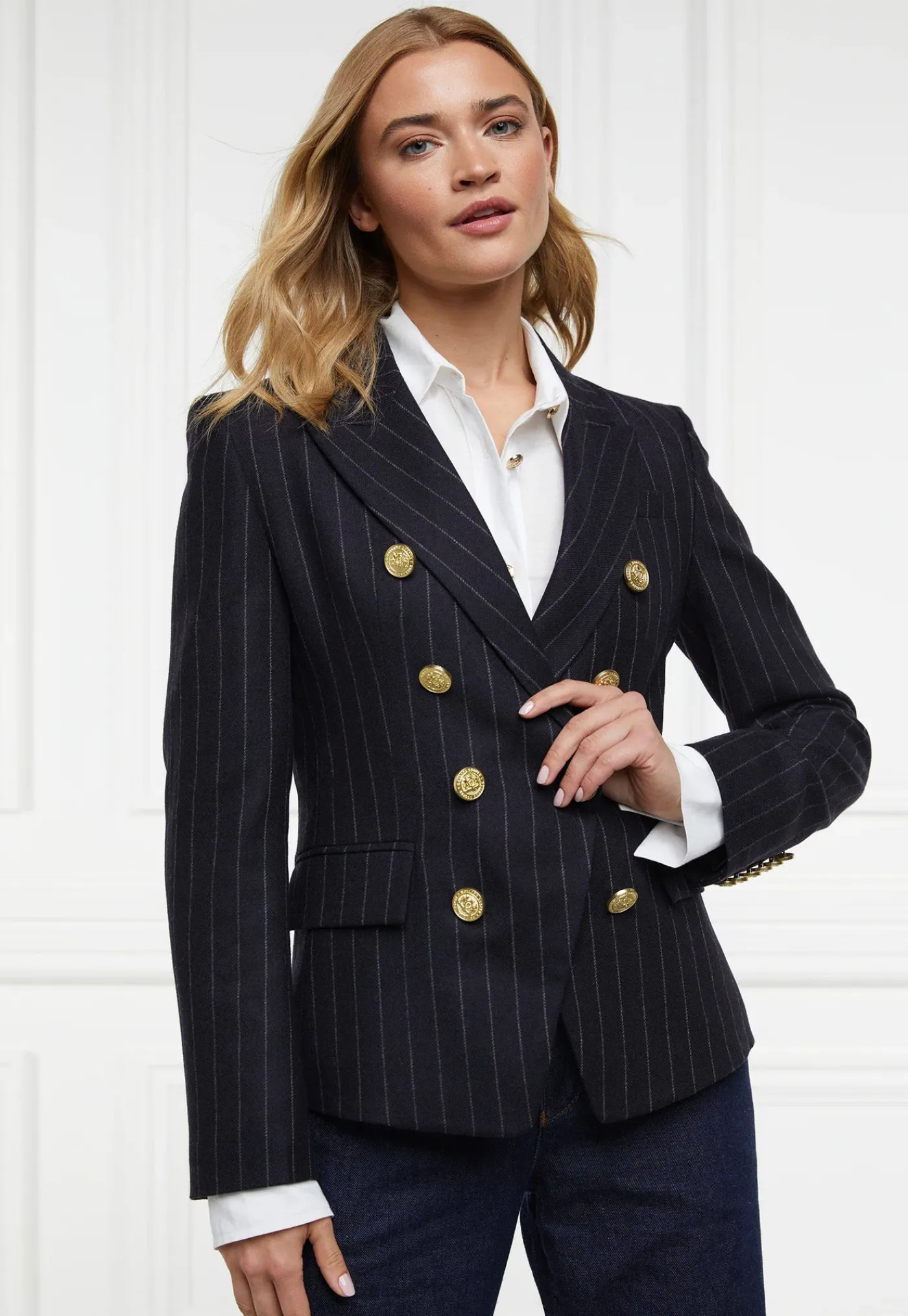 knightsbridge_blazer__nav_0-1.webp Fashion Knightsbridge Blazer - Navy Chalk Pinstripe Women Blazers & Jackets