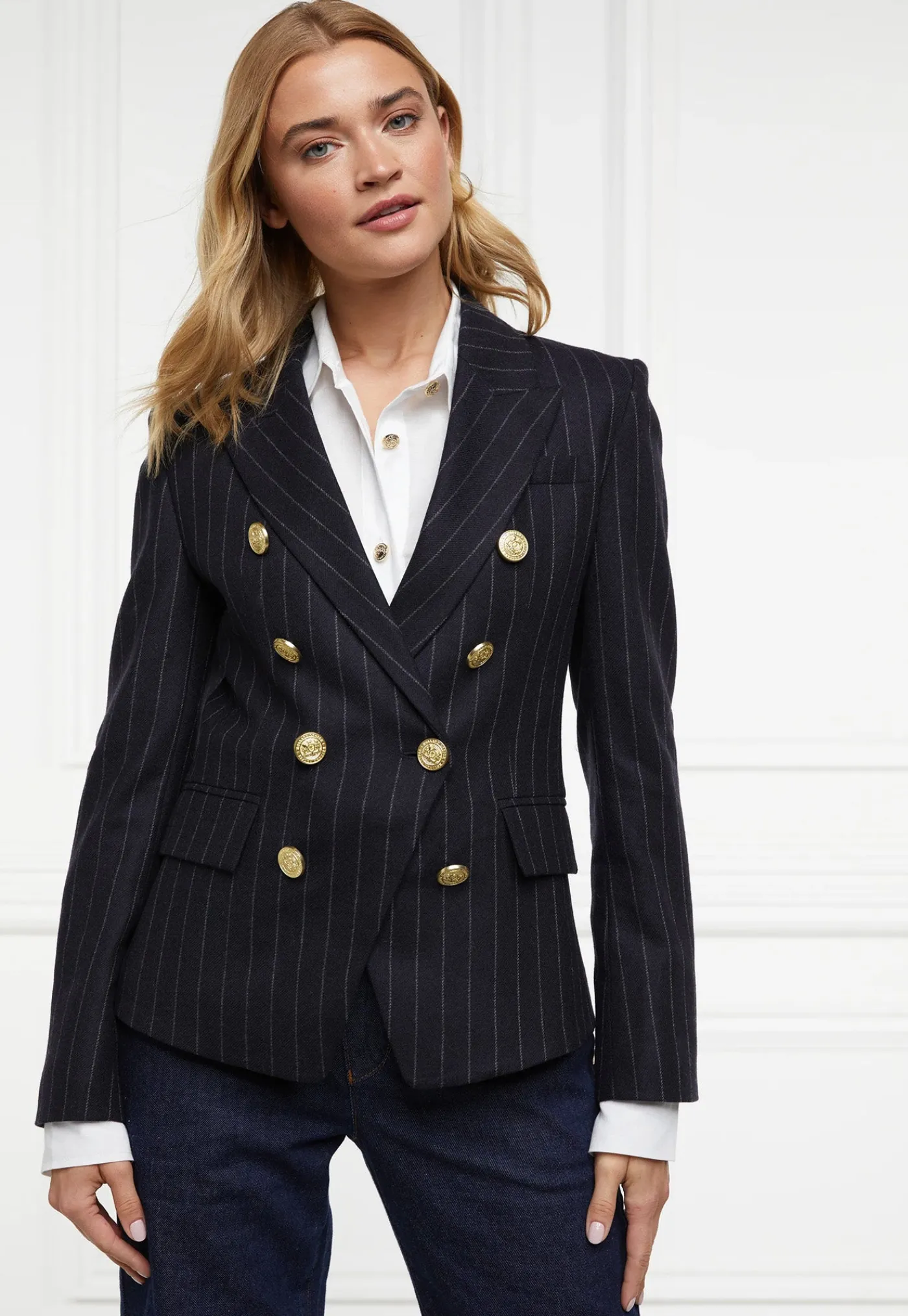 knightsbridge_blazer__nav_2-1.webp Fashion Knightsbridge Blazer - Navy Chalk Pinstripe Women Blazers & Jackets