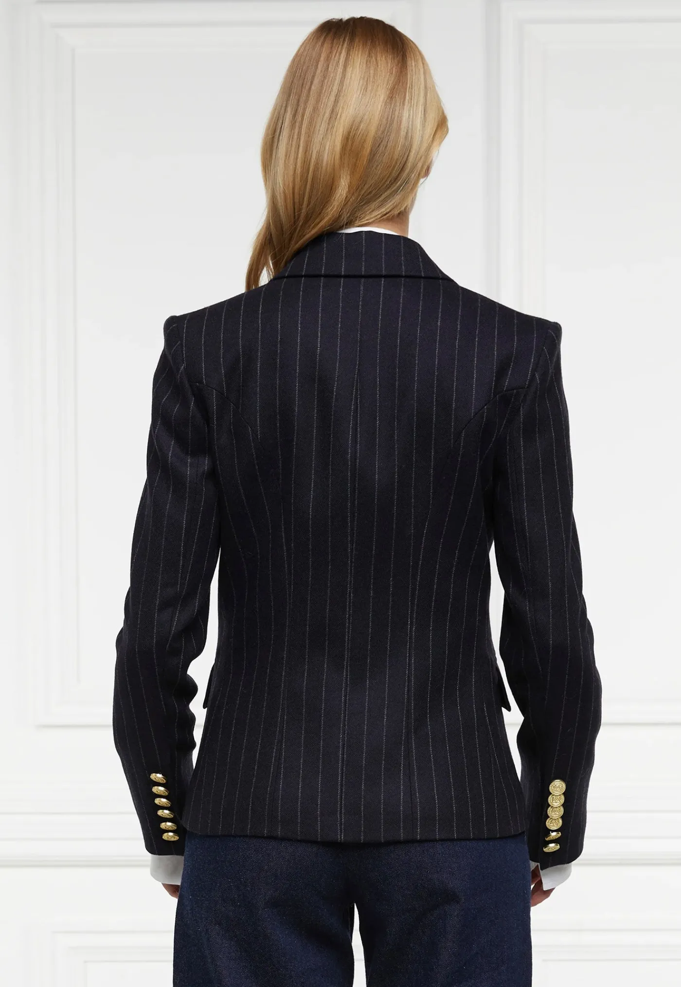 knightsbridge_blazer__nav_4-1.webp Fashion Knightsbridge Blazer - Navy Chalk Pinstripe Women Blazers & Jackets