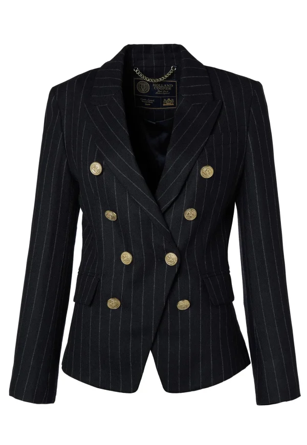 Fashion Knightsbridge Blazer - Navy Chalk Pinstripe Women Blazers & Jackets