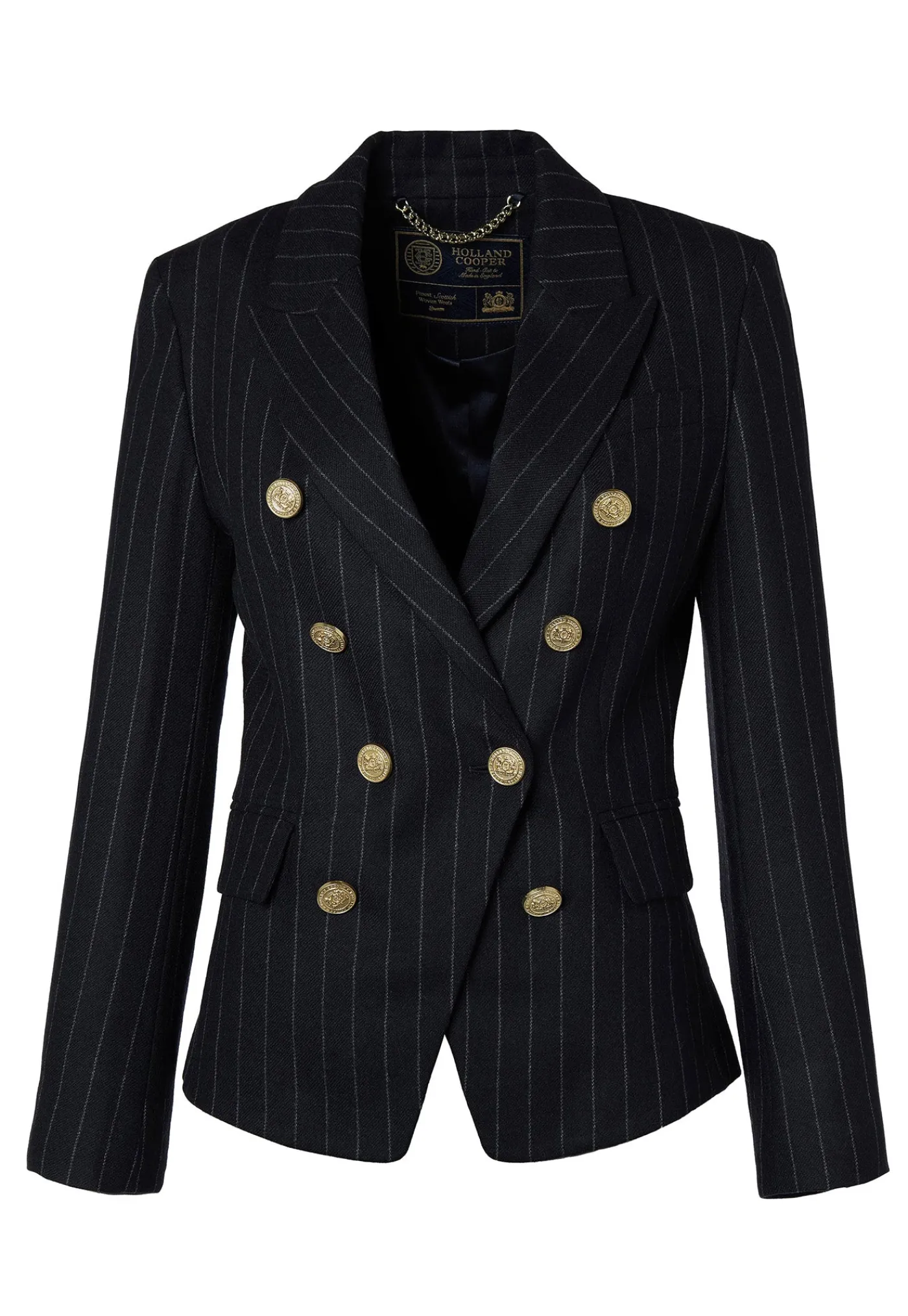 knightsbridge_blazer__nav_5-1.webp Fashion Knightsbridge Blazer - Navy Chalk Pinstripe Women Blazers & Jackets