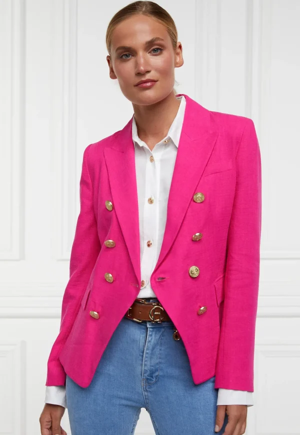 Online Knightsbridge Linen Blazer - Hot Pink Women Blazers & Jackets