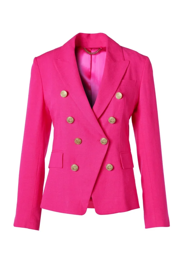 Online Knightsbridge Linen Blazer - Hot Pink Women Blazers & Jackets