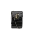 Discount Knightsbridge Phone Pouch - Black Croc Women Bags | Bags