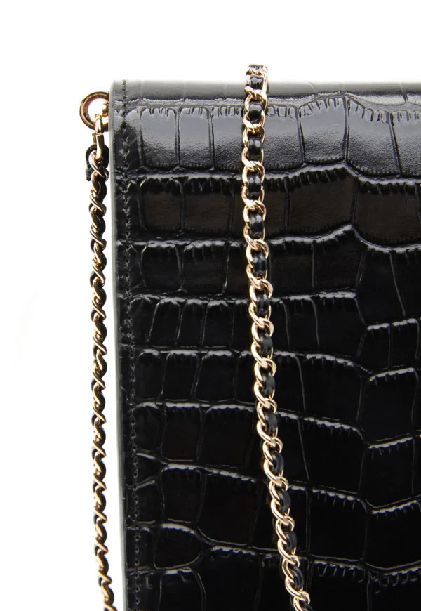 Discount Knightsbridge Phone Pouch - Black Croc Women Bags | Bags