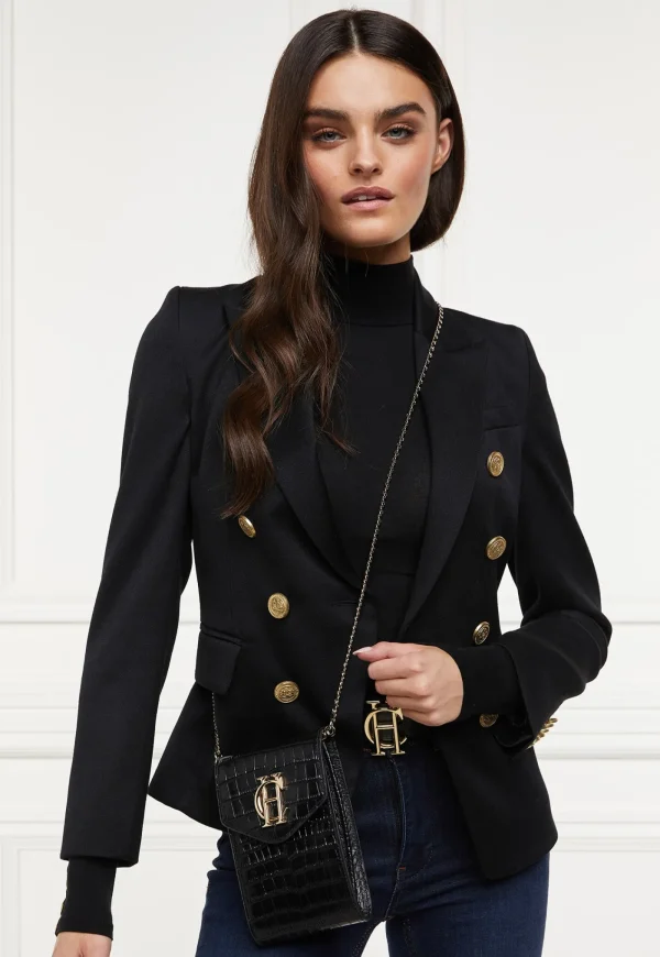Discount Knightsbridge Phone Pouch - Black Croc Women Bags | Bags