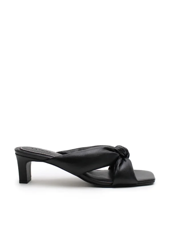 Hot Knotted Mule - Black Women Footwear | Heels