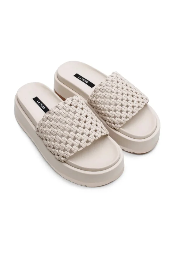 New Knotted Platform Slide - Milk Women Footwear | Slides & Sandals