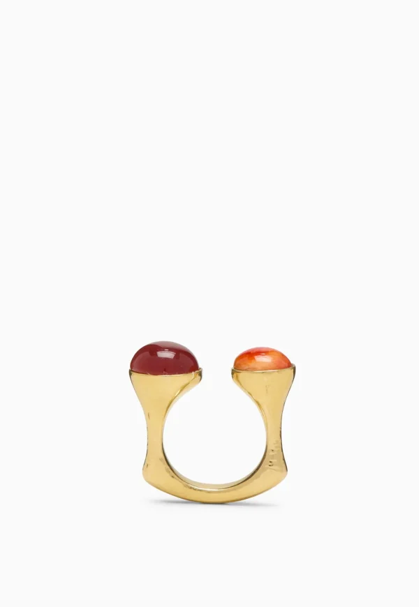 Clearance Lali Double Stone Ring - Carnelian Women Jewellery | Jewellery