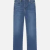 Clearance Le High Straight Long Raw Fray - Mermaid Women Denim