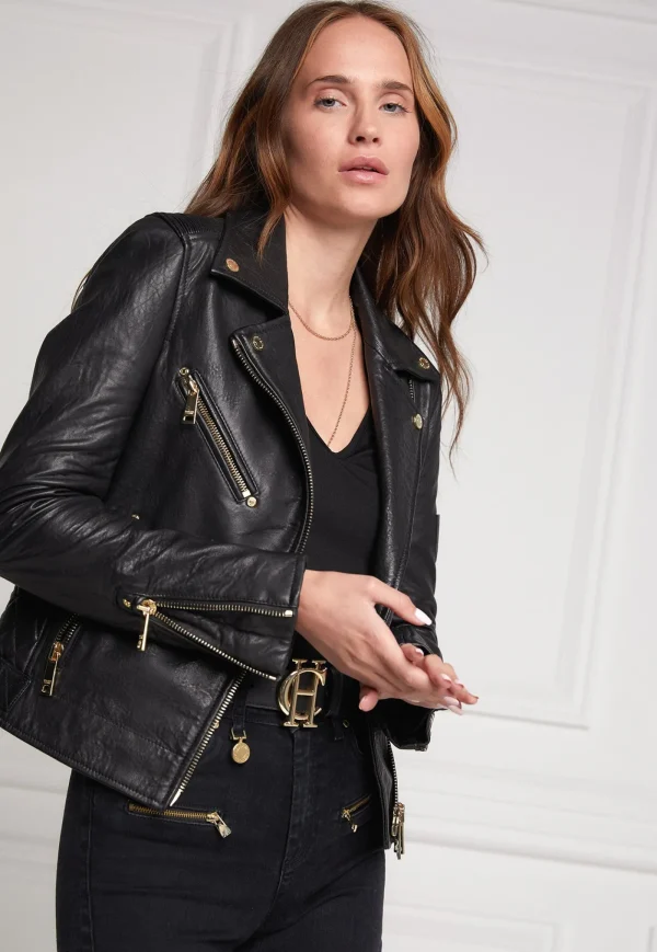 Discount Leather Biker Jacket - Black Women Blazers & Jackets