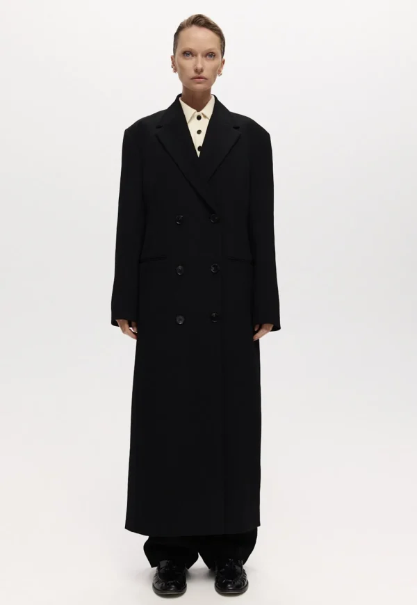 Best Long Egon Coat - Black Women Coats