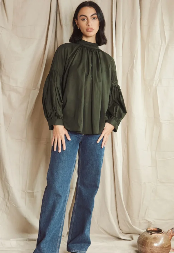 Sale Long Preacher Top - Jungle Cotton Voile Women Tops & Tees