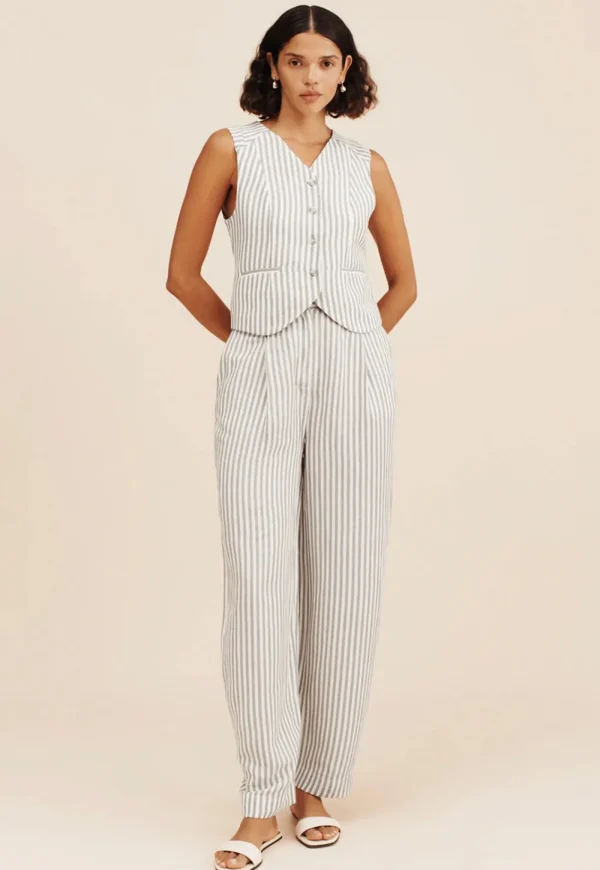 Clearance Lorenzo Pant - Seagrass Stripe Women Pants