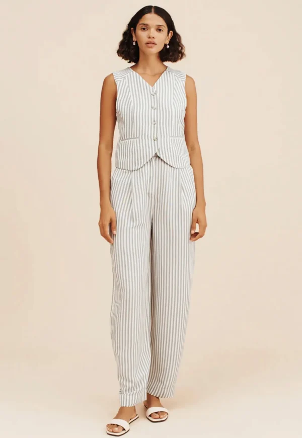Clearance Lorenzo Pant - Seagrass Stripe Women Pants