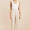 Best Lucille Trouser - Beige Pinstripe Women Pants