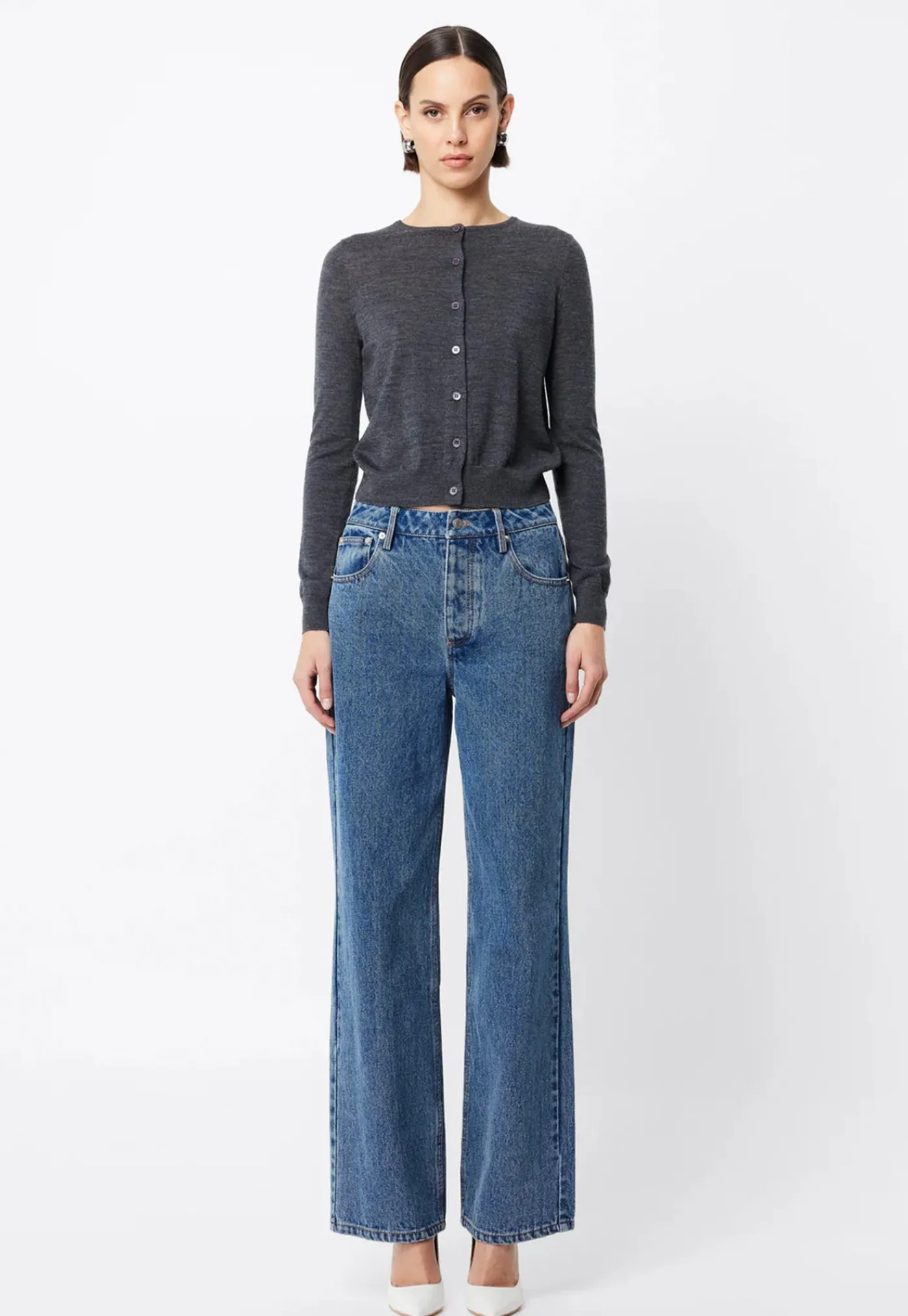 maine_merino_cardigan__ch_0.webp Best Maine Merino Cardigan - Charcoal Women Knitwear