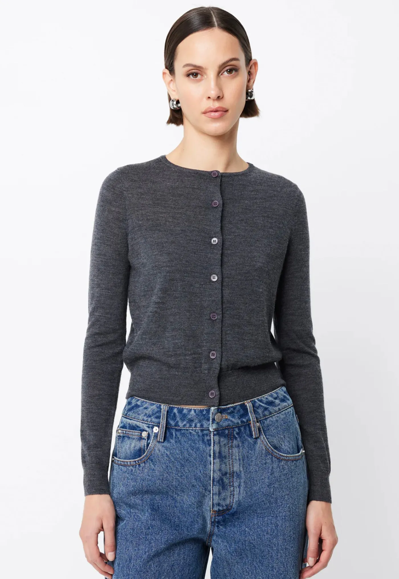 maine_merino_cardigan__ch_1.webp Best Maine Merino Cardigan - Charcoal Women Knitwear
