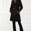 Outlet Marlborough Trench Coat - Black Tan Women Coats