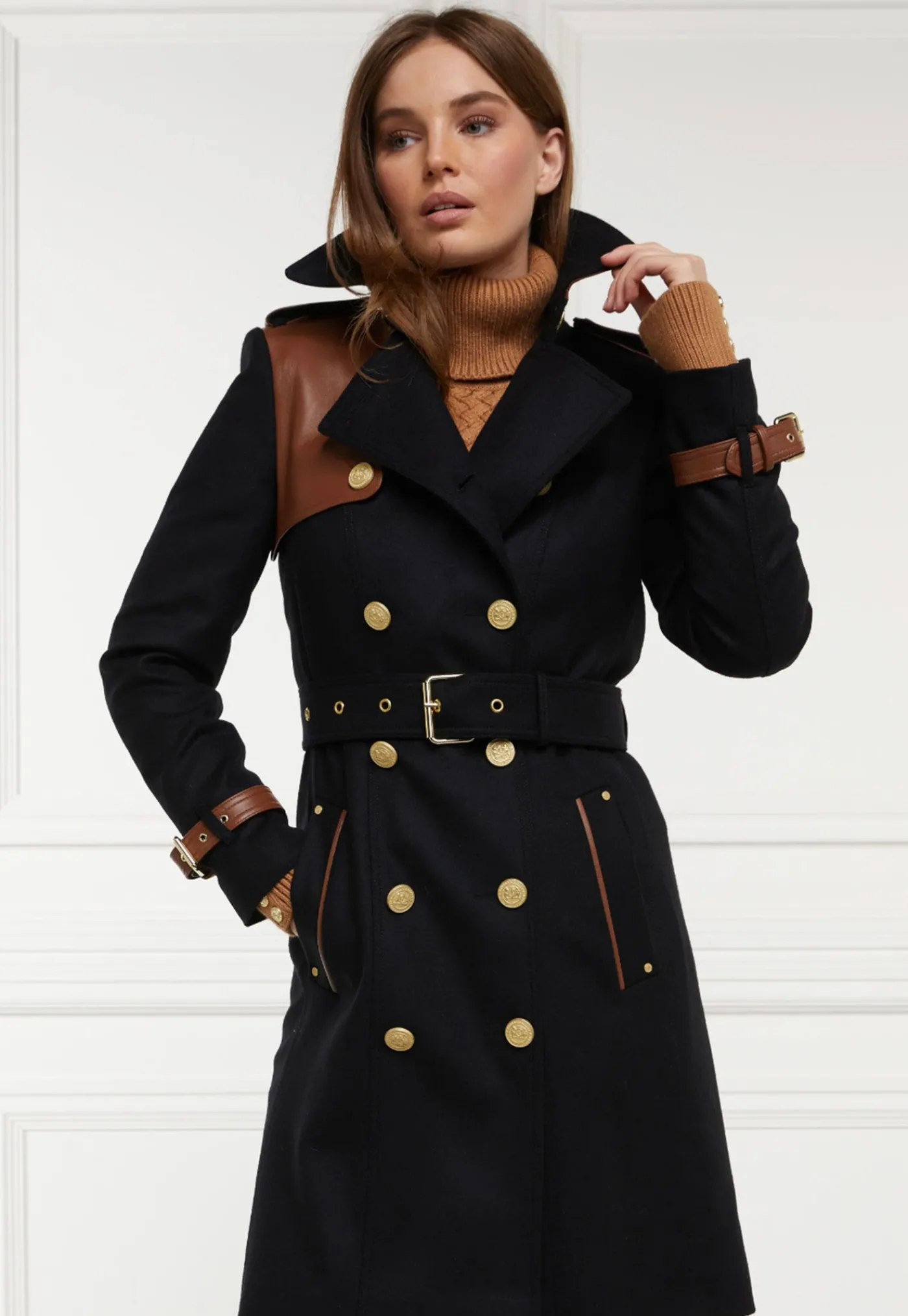 marlborough_trench_coat___1-3.webp Outlet Marlborough Trench Coat - Black Tan Women Coats