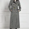 Discount Marlborough Trench Coat Full Length - Houndstooth Women Coats