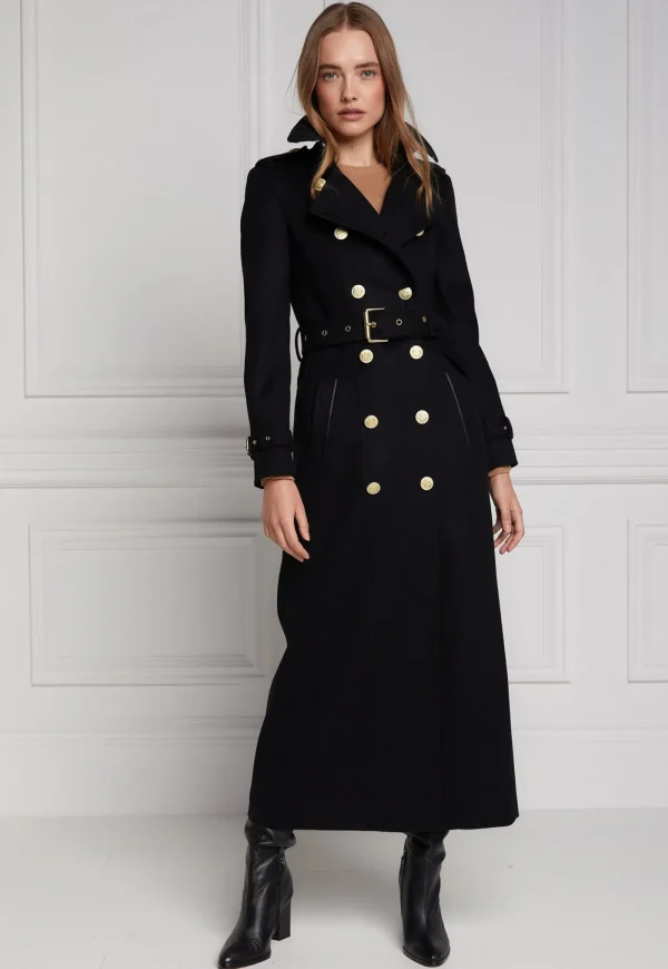 Best Marlborough Trench Coat Full Length - Soft Black Women Coats